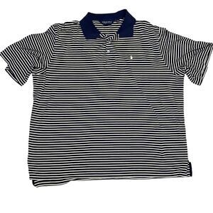 Polo Golf.  Ralph Lauren Blue/Yellow Striped Polo.  Pima Cotton Size XXL